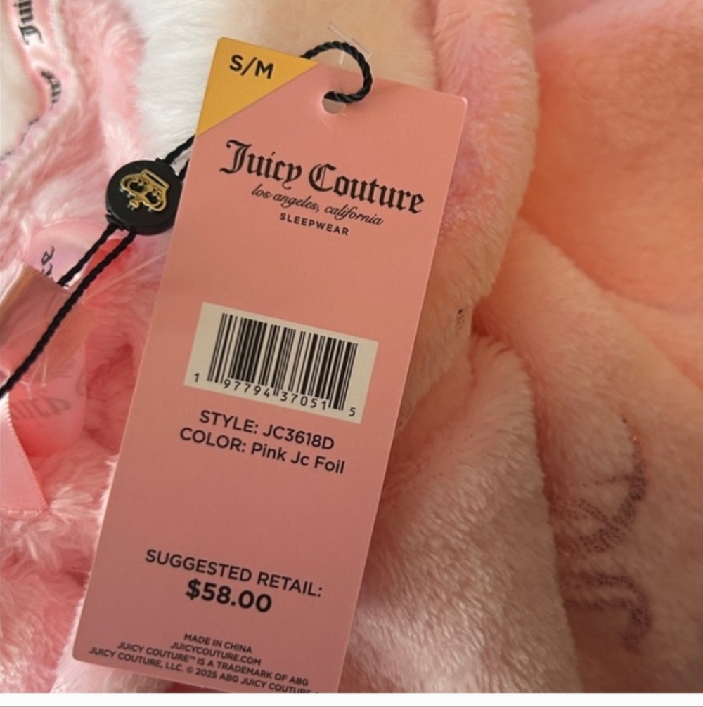 Juice Couture With Foil Logo Cozy Hooded Oversized Plush Pullover - Picture 5 of 5